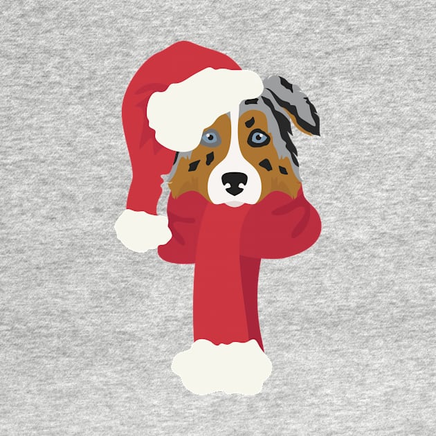 Australian Shepherd Christmas Dog by JunkyDotCom